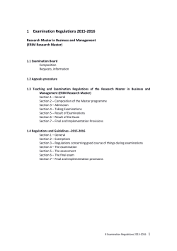 1 Examination Regulations 2015-2016