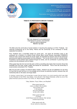 Tribute ot Prof Thabede