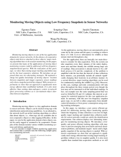 Monitoring Moving Objects using Low Frequency Snapshots in