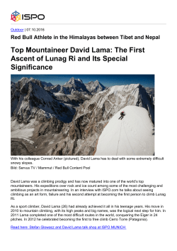 Top Mountaineer David Lama: The First Ascent of Lunag