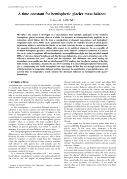 A time constant for hemispheric glacier mass balance