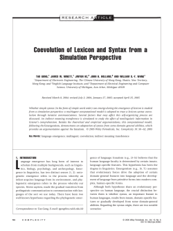 Coevolution of lexicon and syntax from a