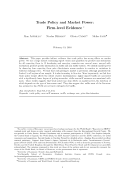 Trade Policy and Market Power: Firm