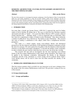 DOMESTIC ARCHITECTURE: CULTURE, FICTIVE KINSHIP AND