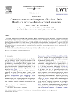 Consumer awareness and acceptance of irradiated foods: Results of