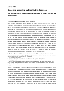 Being and becoming political in the classroom