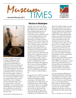 January/February Museum Times - the Museums of Western Colorado