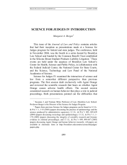 science for judges iv introduction
