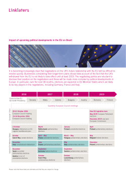 Impact of EU political developments on Brexit - timeline