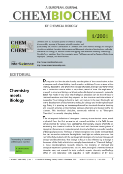 Merging of Chemical and Biological Expertise