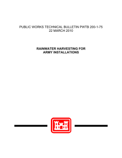 PWTB 200-1-75, Rainwater Harvesting for Army Installations