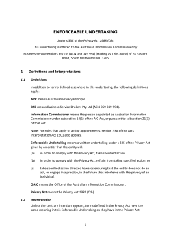 enforceable undertaking - Office of the Australian Information