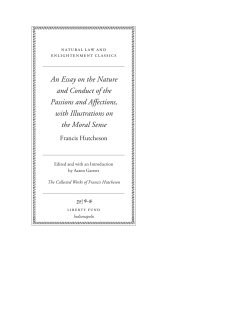 An Essay on the Nature and Conduct of the Passions and