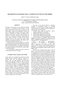 DESCRIPTION OF 3D-SHAPE USING A COMPLEX FUNCTION ON