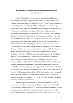1 Andrew Fletcher, Scotland, and London in the eighteenth century