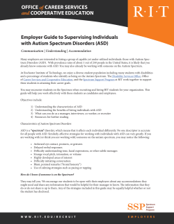 Employer Guide to Supervising Individuals with Autism Spectrum