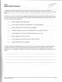7. Paragraphs will often contain a topic sentence. The topic