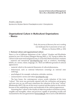 Organisational Culture in Multicultural Organisations