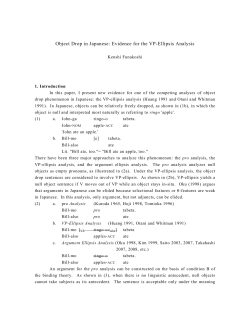 Object Drop in Japanese: Evidence for the VP