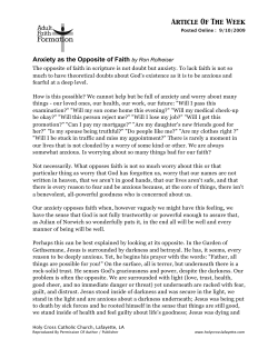 Anxiety As The Opposite of Faith 91009