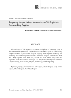 Polysemy in specialized lexicon from Old Englis to