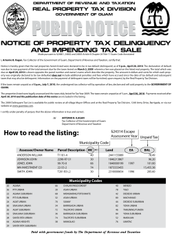 Notice of Property Tax Delinquency and Impending