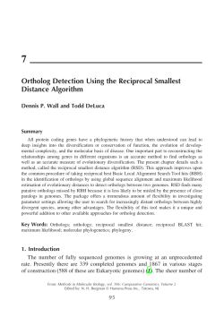 Ortholog Detection Using the Reciprocal Smallest Distance Algorithm