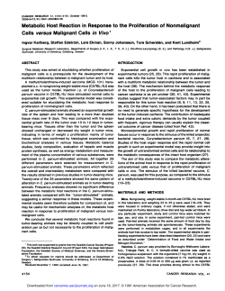 Metabolic Host Reaction in Response to the