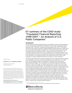 EY summary of the COSO study: “Fraudulent Financial Reporting