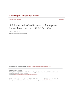 A Solution to the Conflict over the Appropriate Unit of Prosecution for