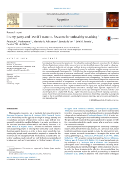 It`s my party and I eat if I want to. Reasons for - self regulation-lab