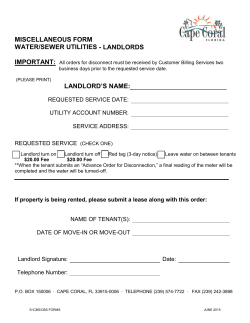 MISCELLANEOUS FORM WATER/SEWER UTILITIES
