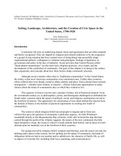 Setting, Landscape, Architecture, and the Creation of Civic Space in