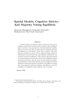 Spatial Models, Cognitive Metrics And Majority Voting Equilibria