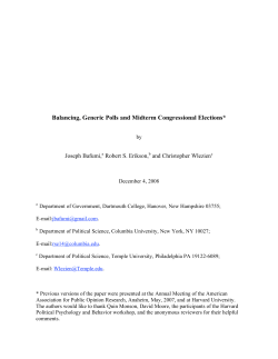 Balancing, Generic Polls and Midterm Congressional Elections*