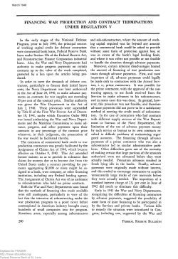 Financing War Production and Contract Terminations Under