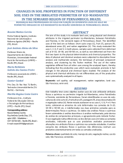abstract resumo changes in soil properties in function of