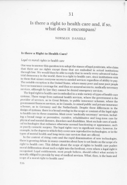 3 1 Is there a right to health care and, if so, what does it encompass?