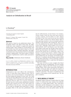Analysis on Globalization in Brazil