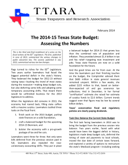 The 2014-15 Texas State Budget: Assessing the Numbers