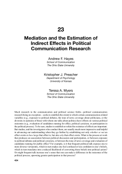 Mediation and the estimation of indirect effects in