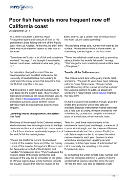 Poor fish harvests more frequent now off California coast