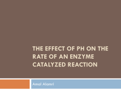 The effect of pH on the rate of an enzyme catalyzed reaction