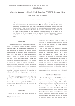 Molecular Geometry of SnCl4・DME Based on 35Cl NQR Zeeman