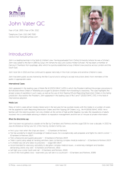 St Philips Chambers - Barrister Profile: John Vater QC