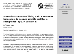 Interactive comment on &ldquo;Using sonic anemometer temperature to
