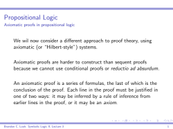 Symbolic Logic II