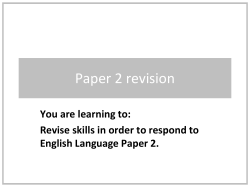Paper 2 revision