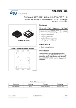 N-channel 30 V, 0.021 typ., 6 A STripFET&trade; VI DeepGATE&trade; Power