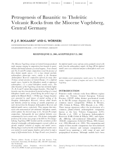 Petrogenesis of Basanitic to Tholeiitic Volcanic